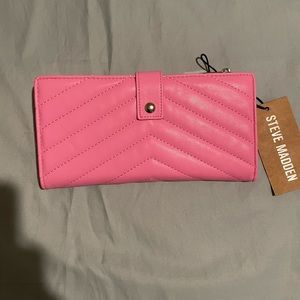 steve madden pink long wallet